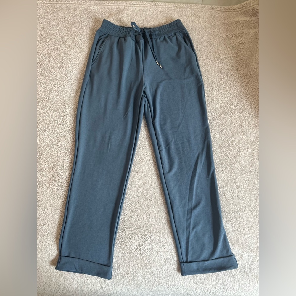 Nicole Miller | Drawstring Elastic Waist Wide Leg Trouser Pants